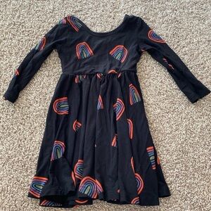 Kyte Baby Long Sleeve Twirl Dress in Clementine Rainbow